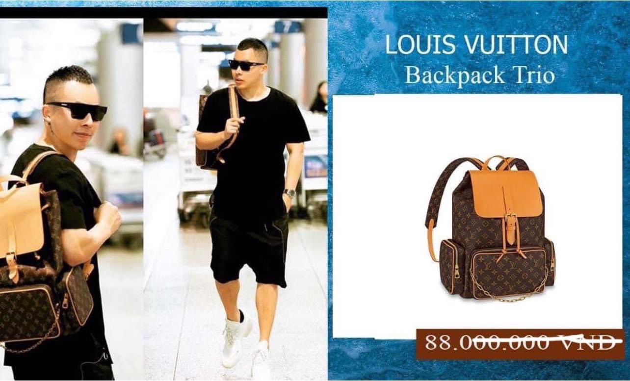 ngôi sao dùng Balo Louis Vuitton Trio Backpack Nâu Monogram Siêu Cấp