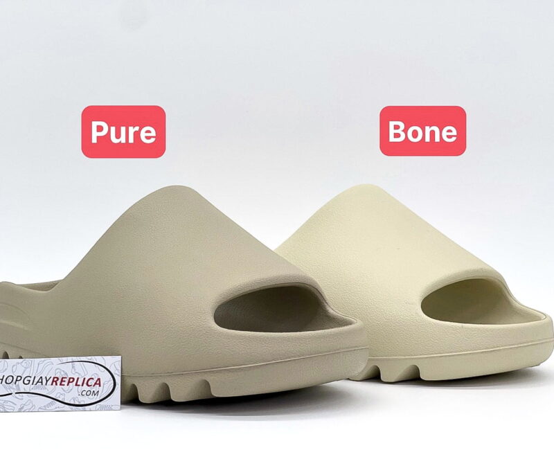 so sánh dép Dép Adidas Yeezy Slide ‘Pure’ và Bone