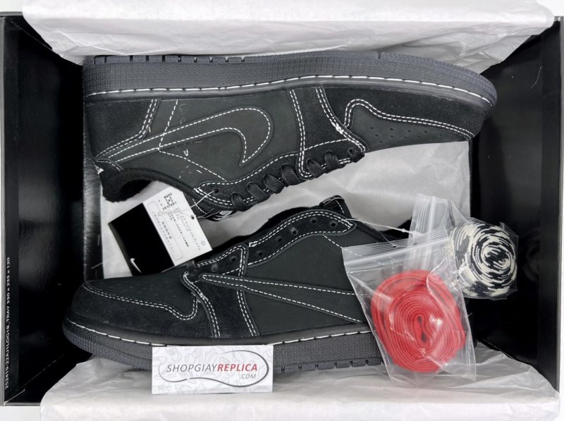 Giày Nike Air Jordan 1 Low OG SP Travis Scott ‘Black Phantom’ Đen Like Auth