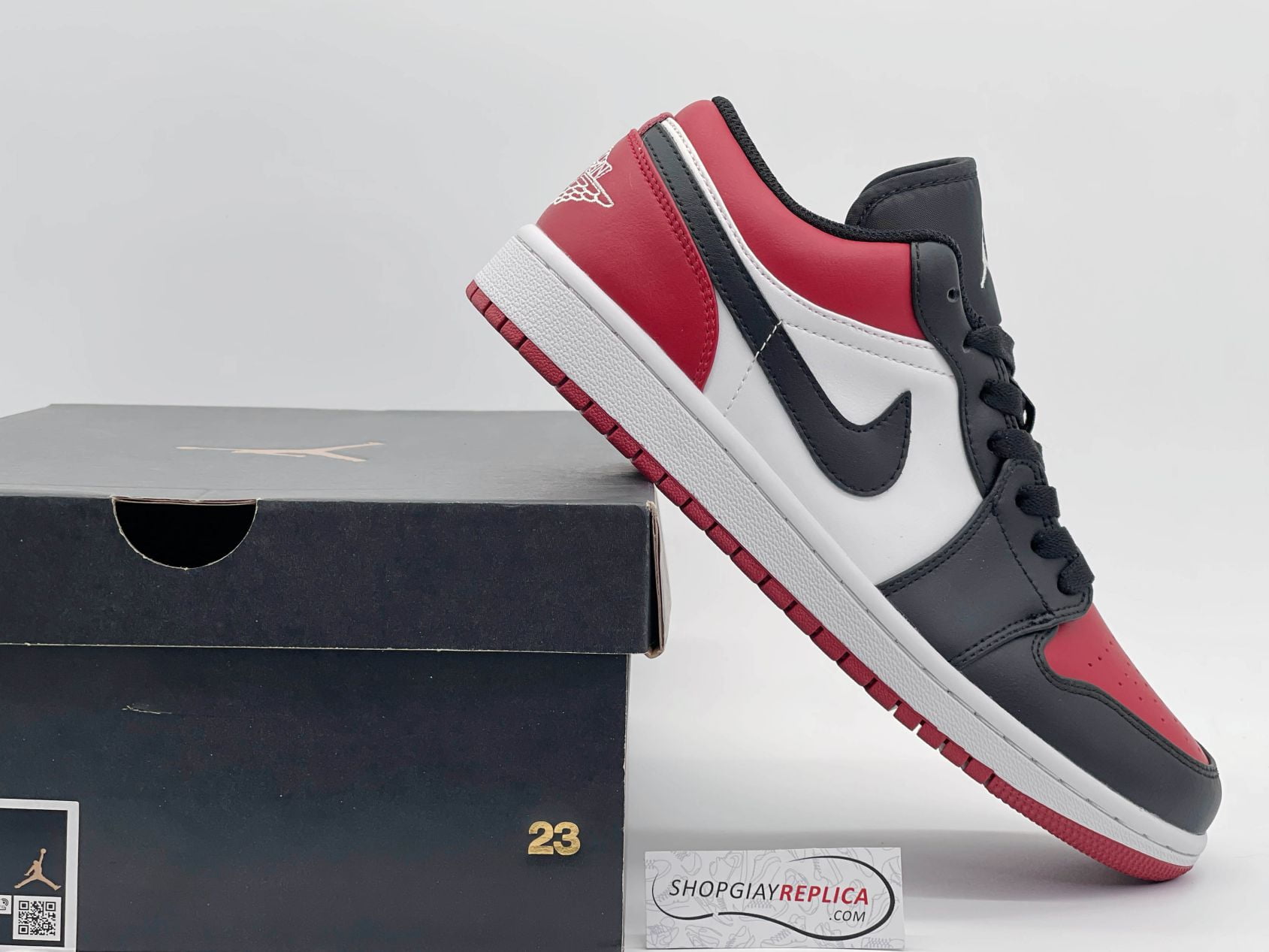 Giày Nike Air Jordan 1 Low ‘Bred Toe’ rep 11
