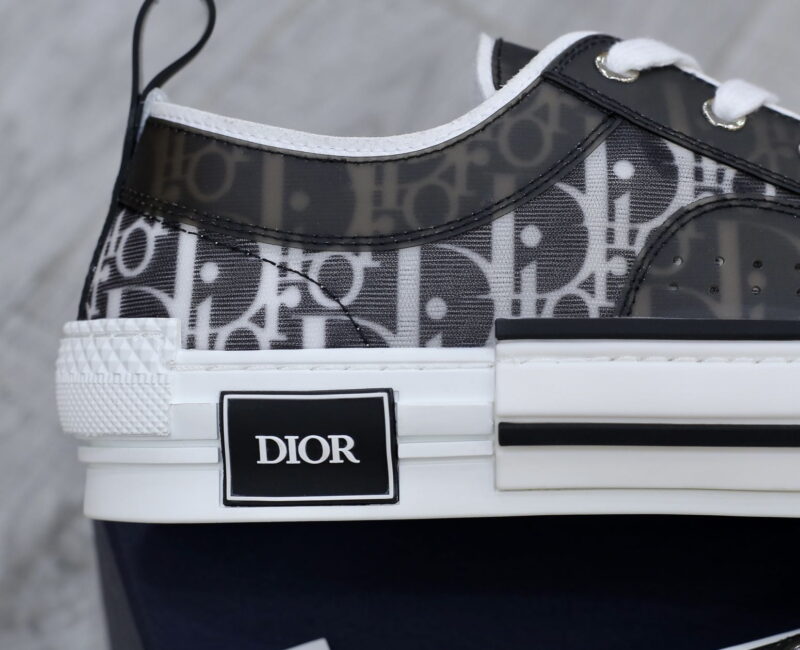 Dior B23 Low Top Black họa tiết White Dior Oblique Canvas