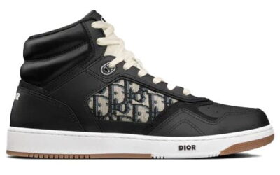 Giày Dior B27 High Black họa tiết vải Dior Oblique Jacquard Like Auth