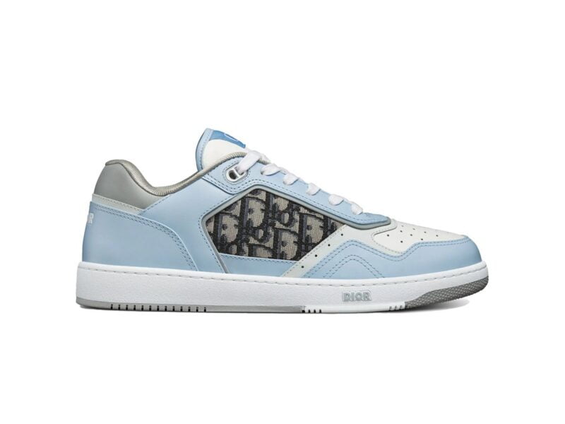 Giày Dior B27 Low Light Blue and White Gray họa tiết vải Dior Oblique Jacquard Like Auth