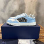 Giày Dior B27 Low Light Blue and White Gray họa tiết vải Dior Oblique Jacquard Like Auth