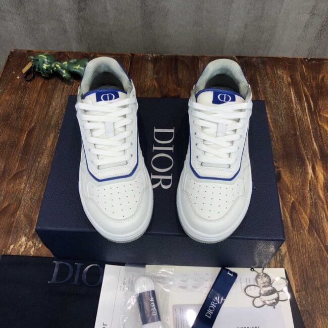 Giày Dior B27 Low White Blue họa tiết Dior Oblique Galaxy Like Auth