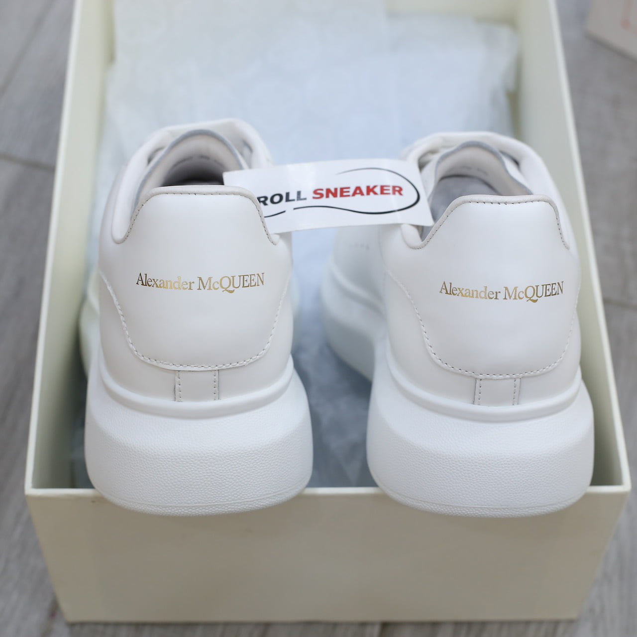 gót Giày Mcqueen All White Trắng Like Auth