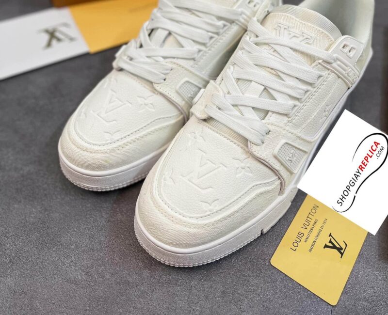 Giày Louis Vuitton LV Trainer Monogram Trắng Siêu Cấp