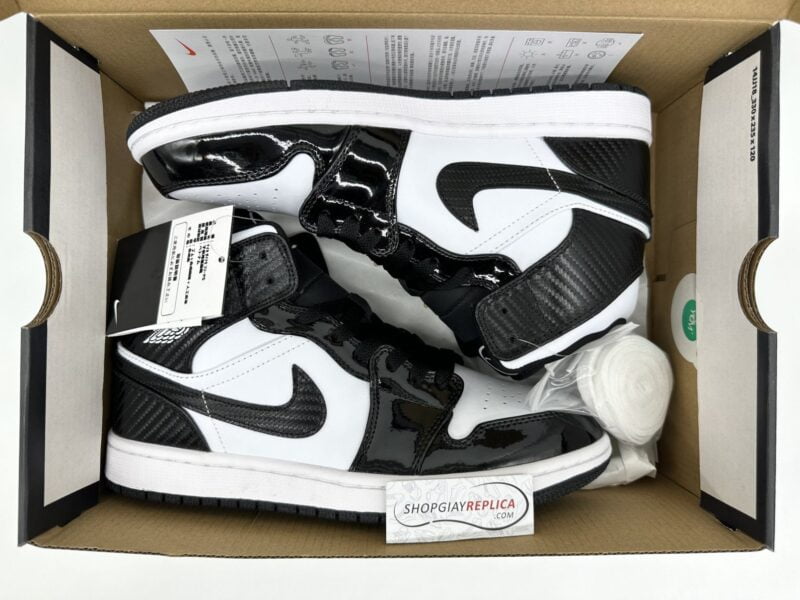 Giày Nike Air Jordan 1 Mid ‘Carbon Fiber’ Like Auth