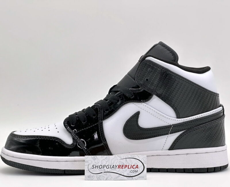 Giày Nike Air Jordan 1 Mid ‘Carbon Fiber’ Trắng Đen