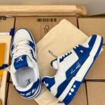 Giày Louis Vuitton Lv Trainer #54 Xanh Signature Blue White Like Auth