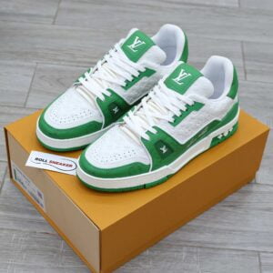 GiÃ y Louis Vuitton Lv Trainer #54 Signature Green White Like Auth