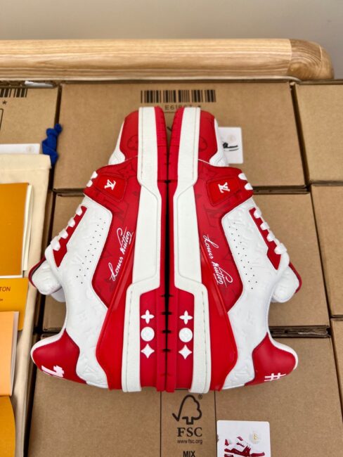 Giày Louis Vuitton Lv Trainer #54 Signature Red Đỏ Like Auth