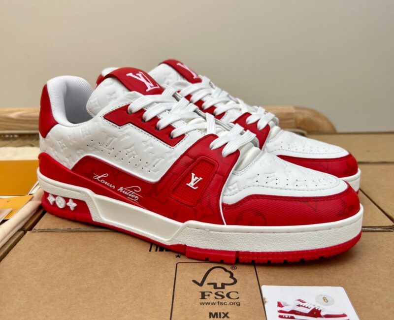 Giày Louis Vuitton Lv Trainer #54 Đỏ Signature Red Like Auth