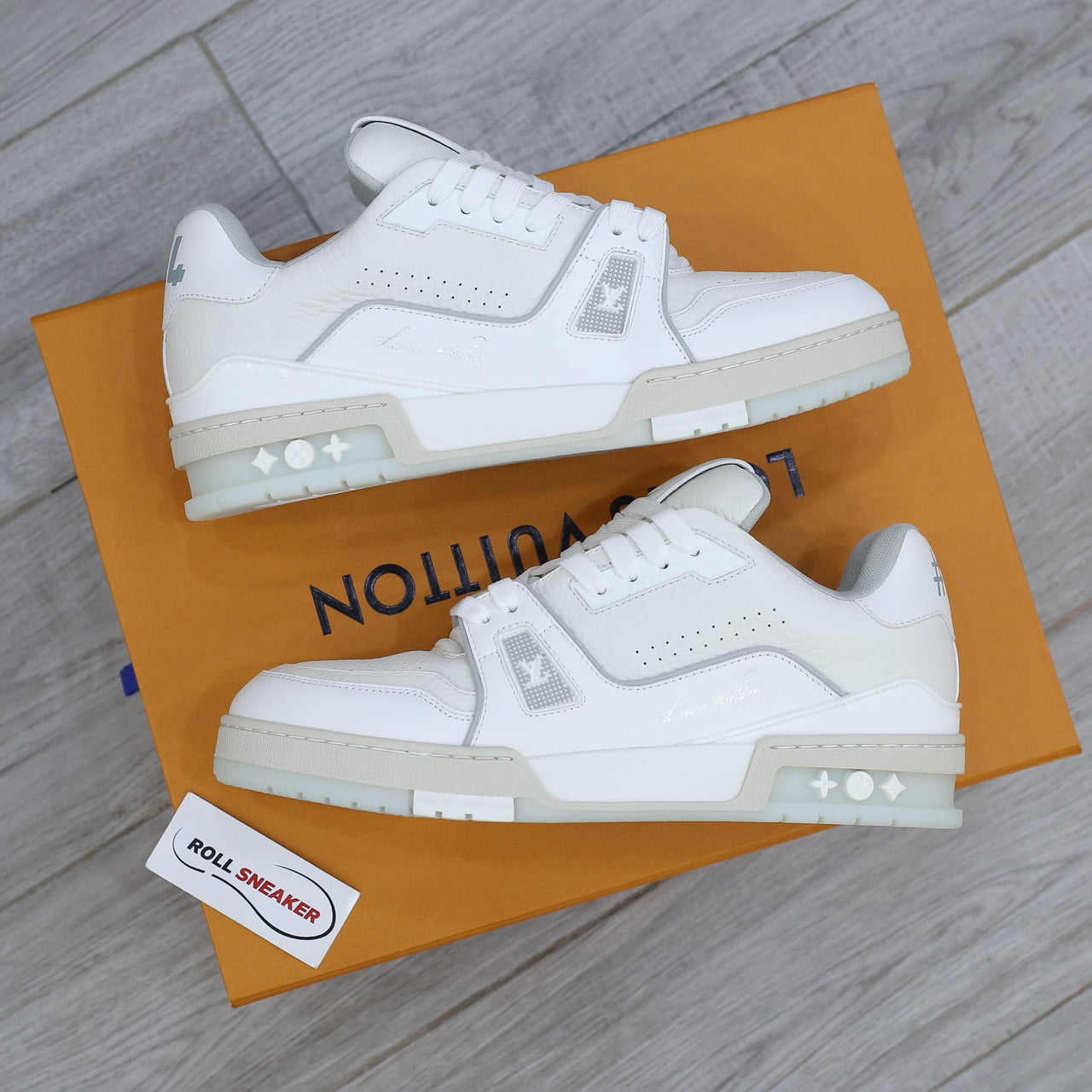 Giày Louis Vuitton LV Trainer 54 White Navy Like Auth