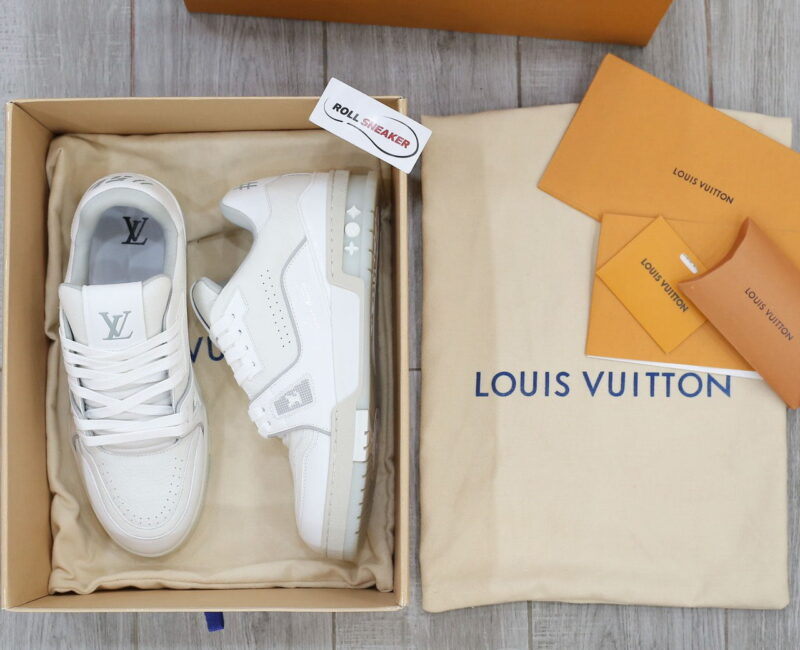 Giày Louis Vuitton Lv Trainer #54 Signature White Like Auth