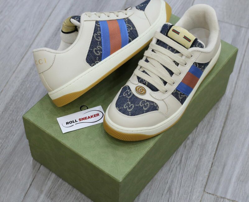Giày Gucci GG Screener White Blue Like Auth