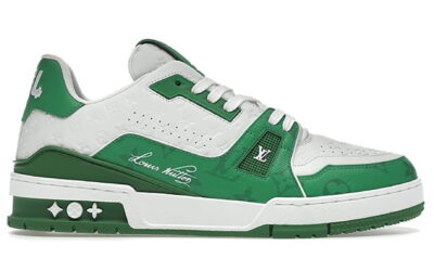 Giày Louis Vuitton Trainer #54 Signature Green White Like Auth