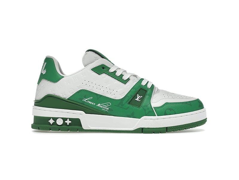 Giày Louis Vuitton Trainer #54 Signature Green White Like Auth