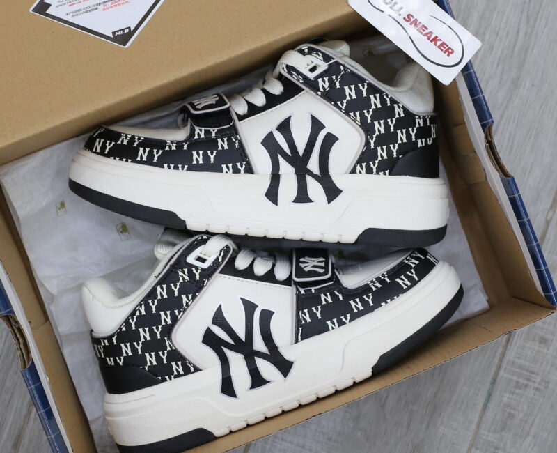 Giày MLB Chunky Liner Mid Classic Monogram New York Yankees Black Like Auth