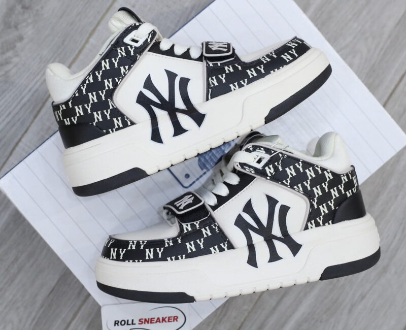 Giày MLB Chunky Liner Mid Classic Monogram New York Yankees Black Like Auth