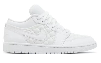 Giày Nike Air Jordan 1 Low ‘Triple White Quilted’ Like Auth