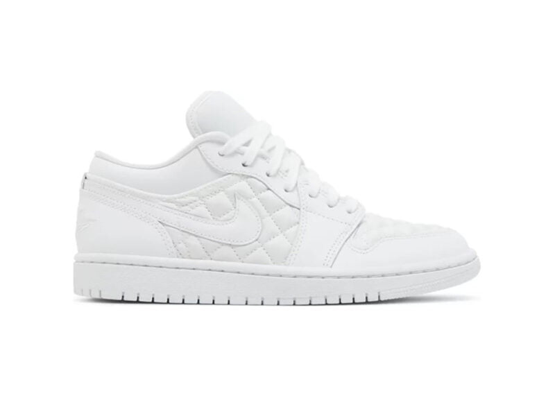 Giày Nike Air Jordan 1 Low ‘Triple White Quilted’ Like Auth