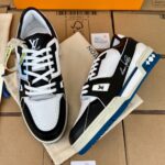 Giày Louis Vuitton Lv Trainer White Black Blue Like Auth