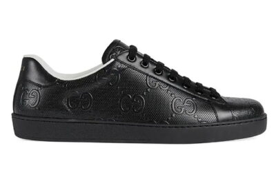 Giày Gucci Ace GG Embossed Sneaker Black Like Auth