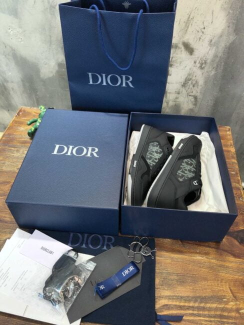 Giày Dior B27 Low Black họa tiết Dior Oblique Galaxy Like Auth