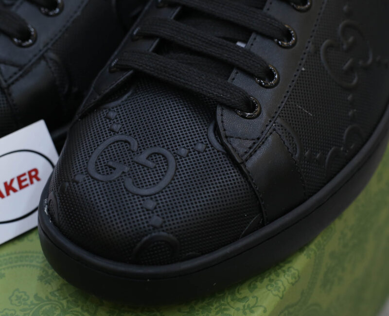 Giày Gucci Ace GG Embossed Sneaker Black Like Auth