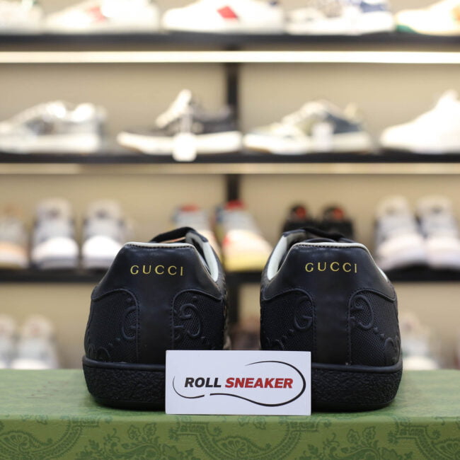 Giày Gucci Ace GG Embossed Sneaker Black Like Auth