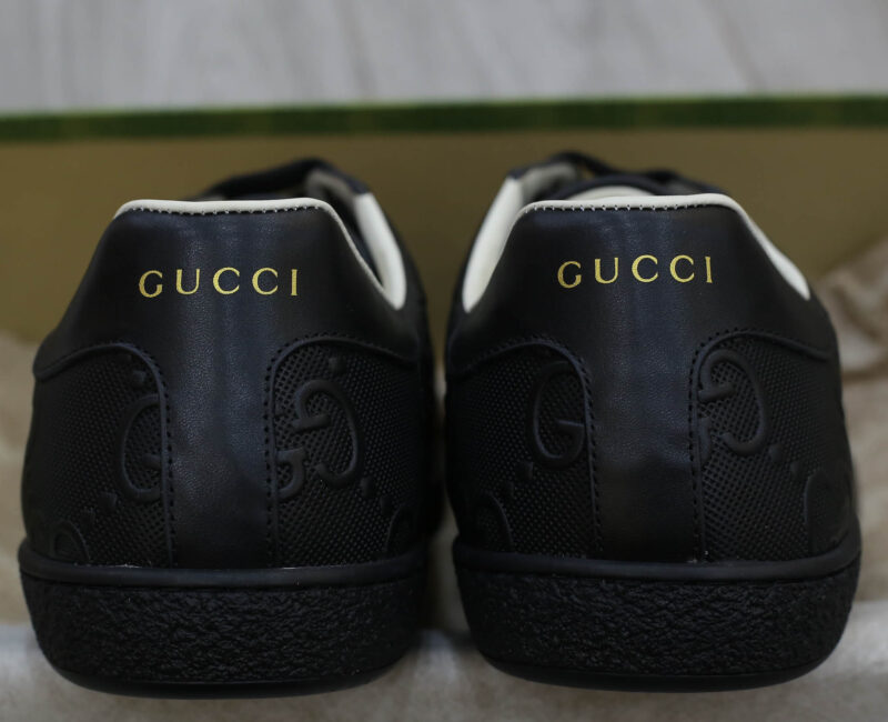 Giày Gucci Ace GG Embossed Sneaker Black Like Auth