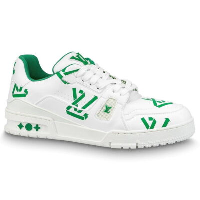 Giày Louis Vuitton Trainer Logo LV Cycling Green Xanh Like Auth