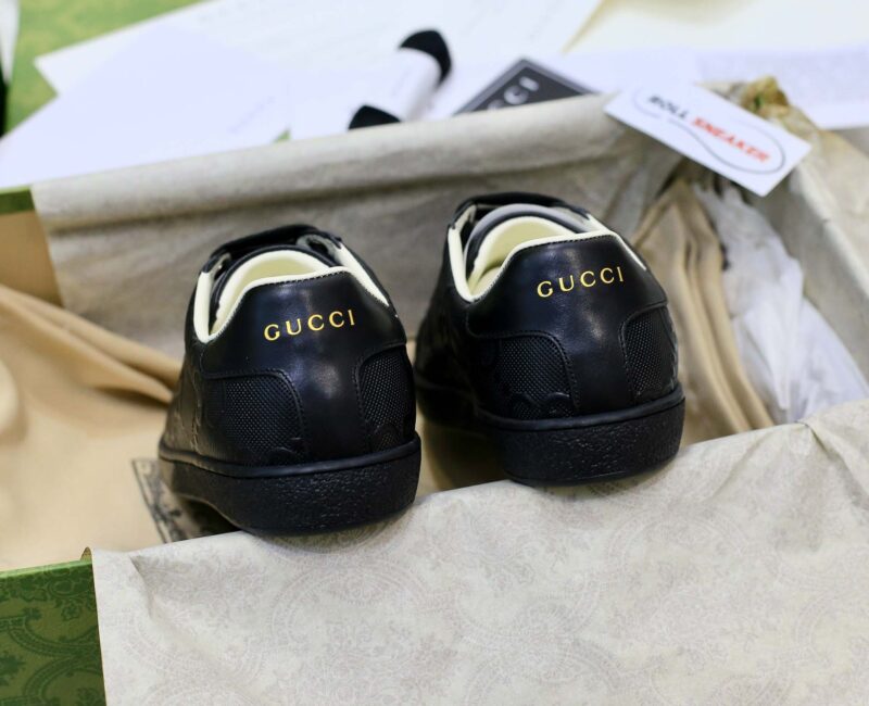 Giày Gucci Ace GG Embossed Sneaker Black Like Auth