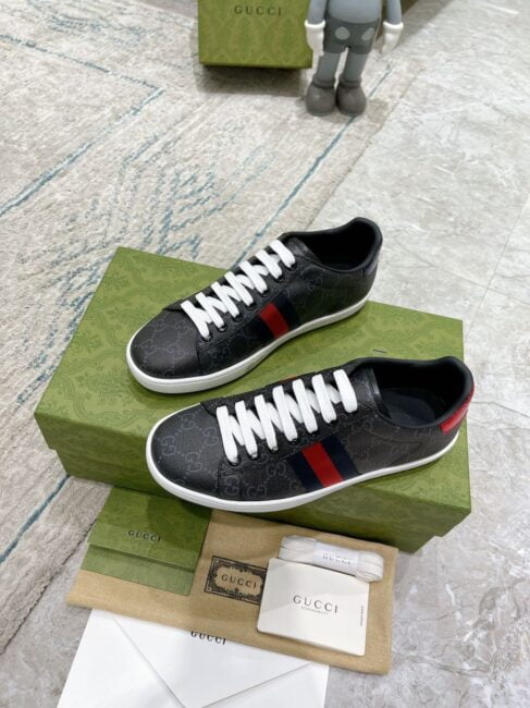 Giày Gucci Ace GG Supreme Black Like Auth