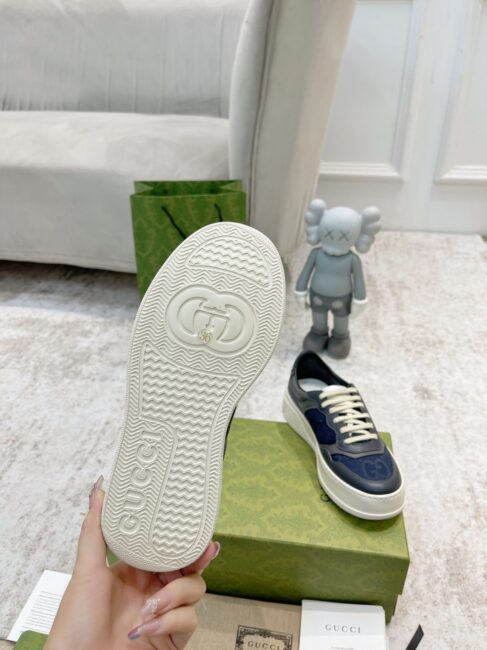Giày Gucci GG Sneaker Grey Leather họa tiết GG Canvas Like Auth