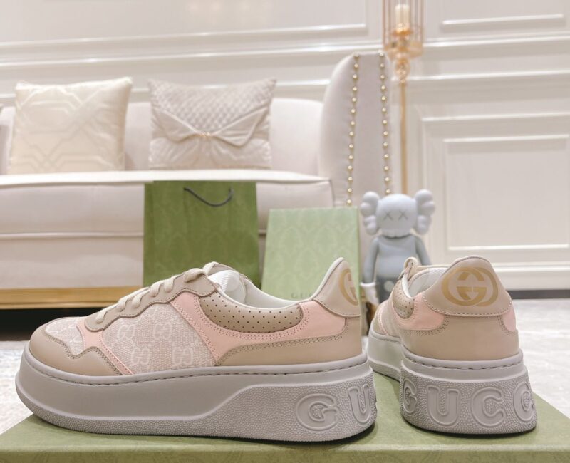 Giày Gucci GG Sneaker Oatmeal Light Pink GG Supreme (Women's) Like Auth