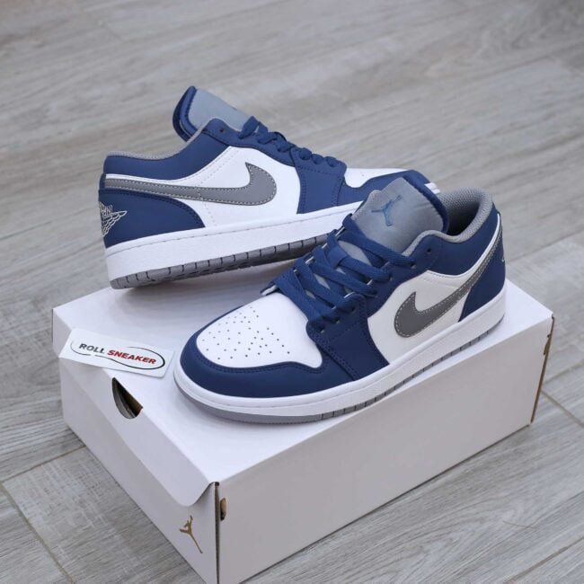 Giày Nike Air Jordan 1 Low ‘True Blue Cement’ Like Auth