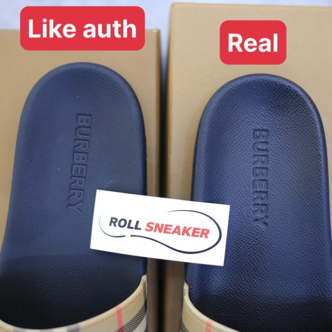 Dép Burberry Vintage Check Print Slides Archive Beige Like Auth