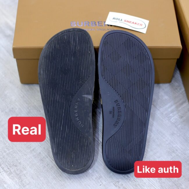 Dép Burberry Vintage Check Print Slides Archive Beige Like Auth