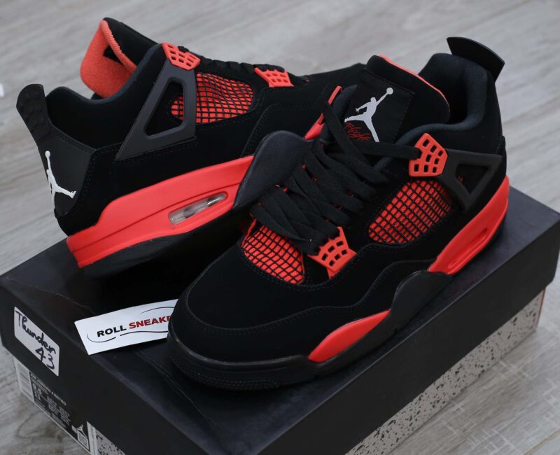 Giày Nike Air Jordan 4 ‘Red Thunder’ đỏ đen