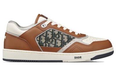 Giày Dior B27 Low Brown and Cream họa tiết vải Dior Oblique Jacquard Like Auth