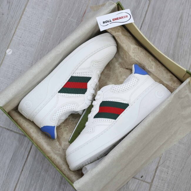 Giày Gucci GG Sneaker With Web ‘White’ Like Auth
