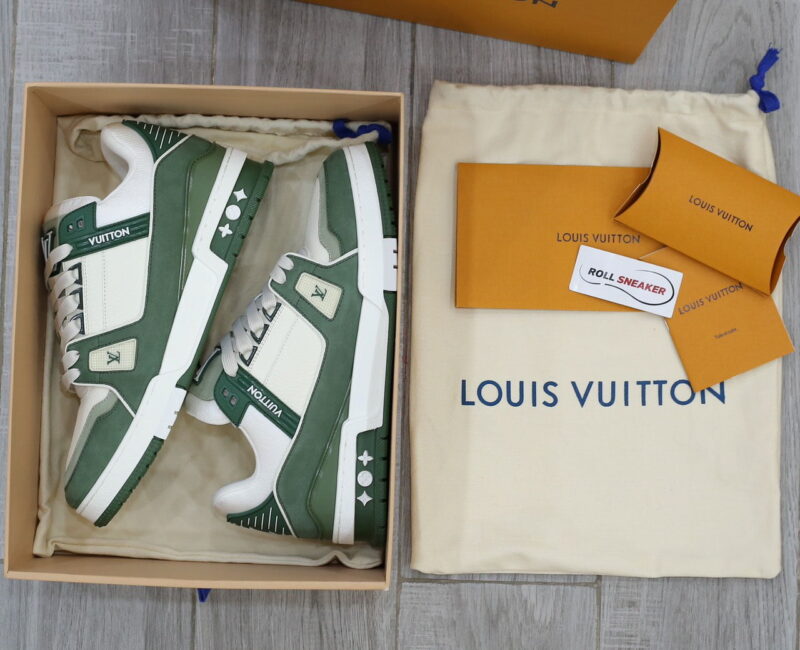 Giày Louis Vuitton LV Trainer Kaki Trơn 2023 Best Quality