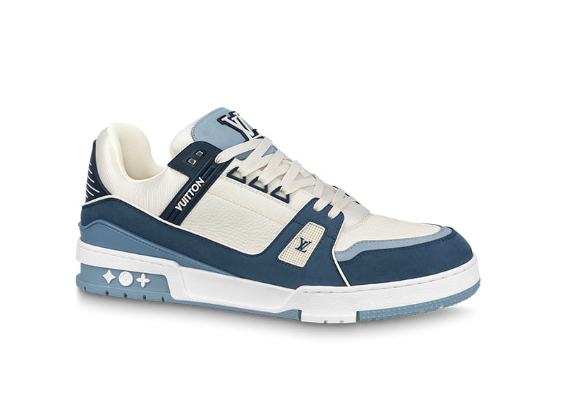 Giày Louis Vuitton LV Trainer Blue Trơn 2023 Best Quality - Roll Sneaker