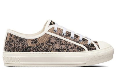 Giày WALK'N'DIOR SNEAKER Beige and Black Embroidered Cotton with Toile de Jouy Voyage Motif