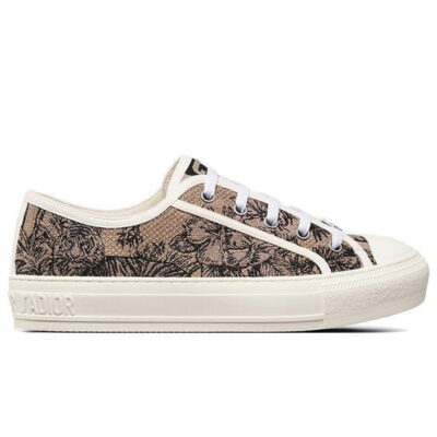 Giày WALK'N'DIOR SNEAKER Beige and Black Embroidered Cotton with Toile de Jouy Voyage Motif
