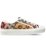 Giày WALK'N'DIOR SNEAKER Beige Multicolor Raffia Embroidered with Dior Petites Fleurs Motif