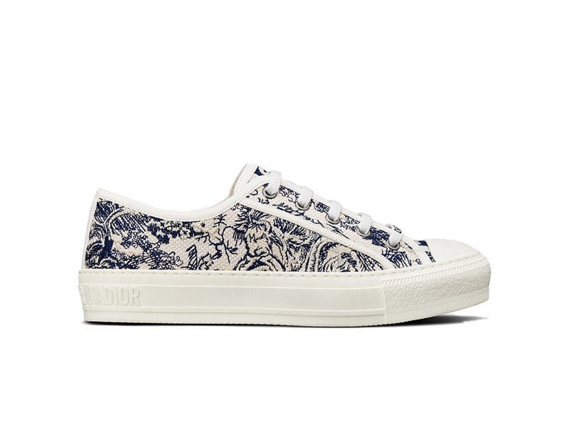Giày WALK'N'DIOR SNEAKER Blue Toile de Jouy Embroidered Cotton