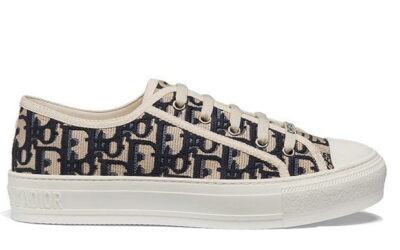 Giày WALK'N'DIOR SNEAKER Deep Blue Dior Oblique Embroidered Cotton